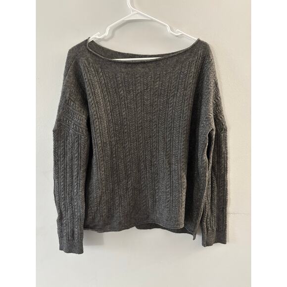 Vince Womens Cable Knit Sweater Small Gray Yak Wool Blend  Lightweight - Picture 1 of 6